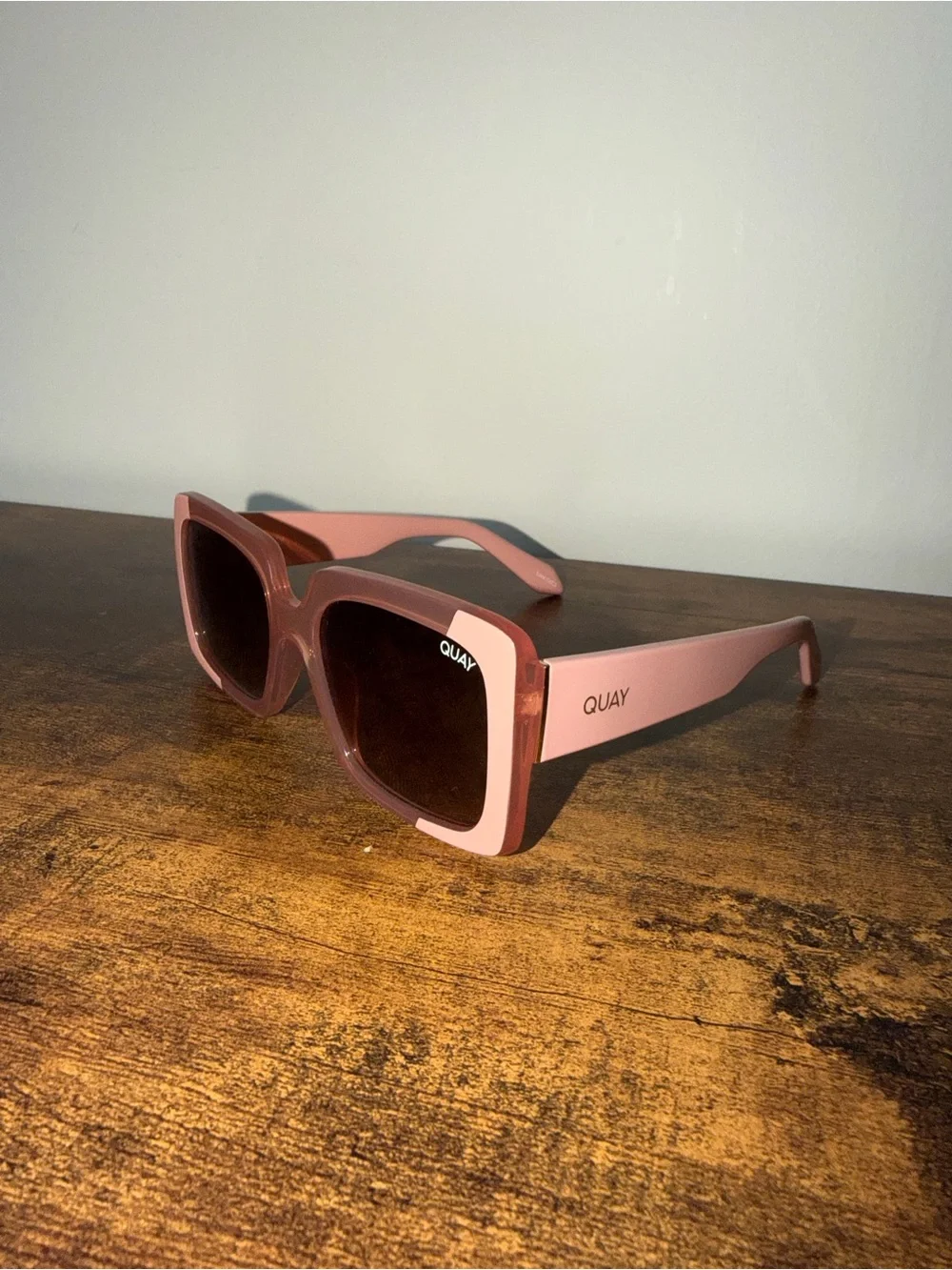 Quay Australia Total Vibe Style Pink Square-Frame Sunglasses